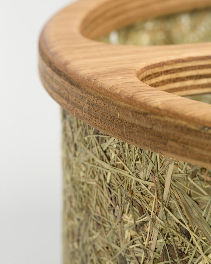 Deckenlampe aus Holz und Heu 2610 – Bild 5