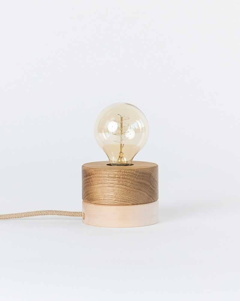 Tischleuchte Eiche Zirbe Holzlampe ALMUT von Wildheim