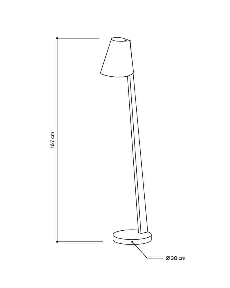 Dimensionen Stehleuchte 1411 Naturlampe von ALMUT von Wildheim