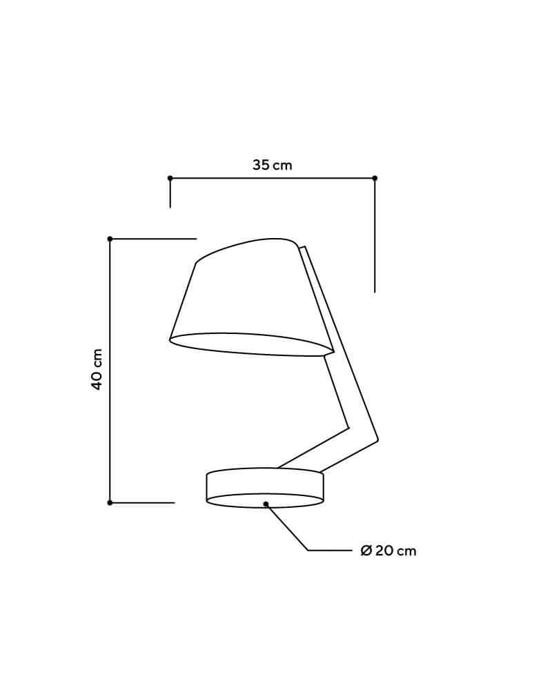 Dimensionen Tischleuchte 1411 Holzlampe von ALMUT von Wildheim