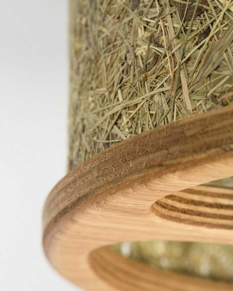 Lampenschirm aus Holz und Heu 2610 von ALMUT von Wildheim