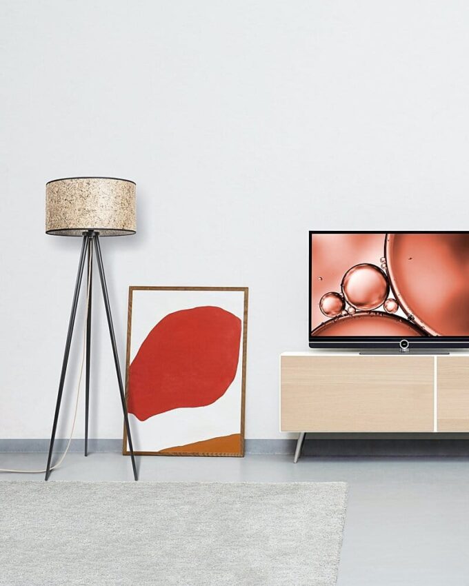 Stehleuchte 0000 zylindrisch Dreibein Holz 48,5cm DM ALMUT von Wildheim