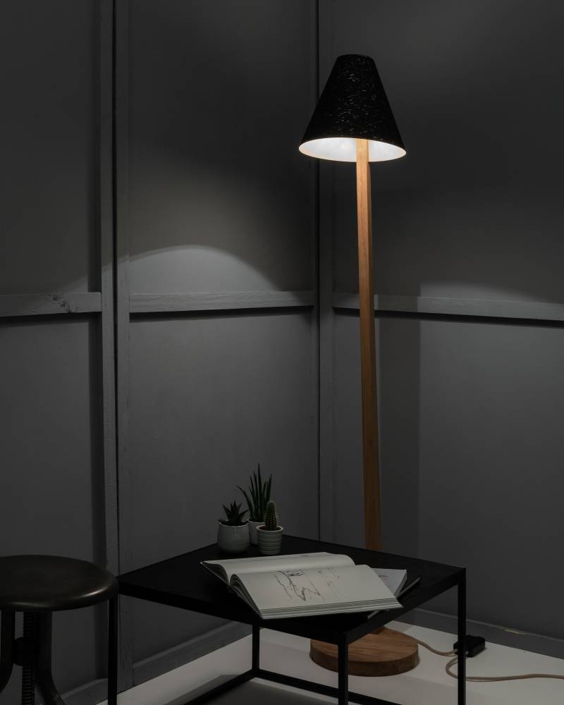 Stehlampe aus Holz Eiche geschwungen 1411 ALMUT – Bild 5