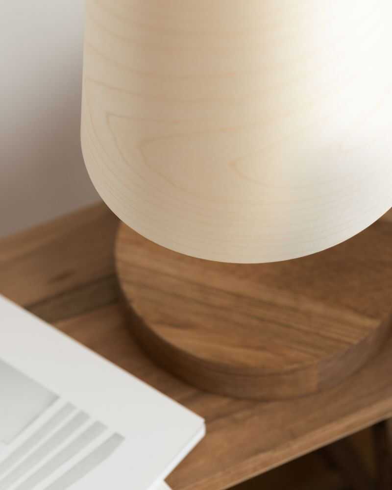 Tischlampe 1411 Eiche Lampenschirm aus Holz zylindrisch ALMUT von Wildheim