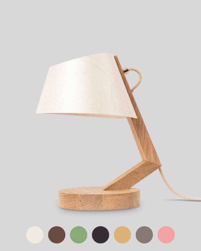 Tischlampe Eiche Lampenschirm aus Ahorn 1411 ALMUT von Wildheim