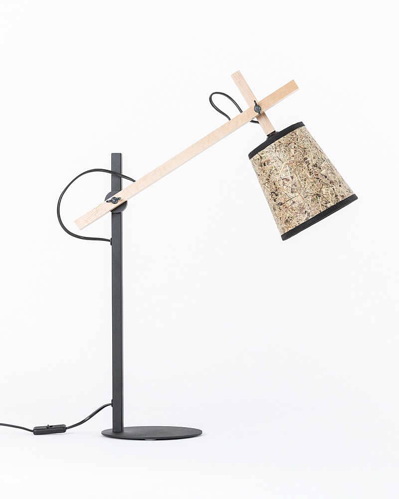 Tischleuchte Leseleuchte 0000 Heu Holz Metall 15cm DM von ALMUT von Wildheim