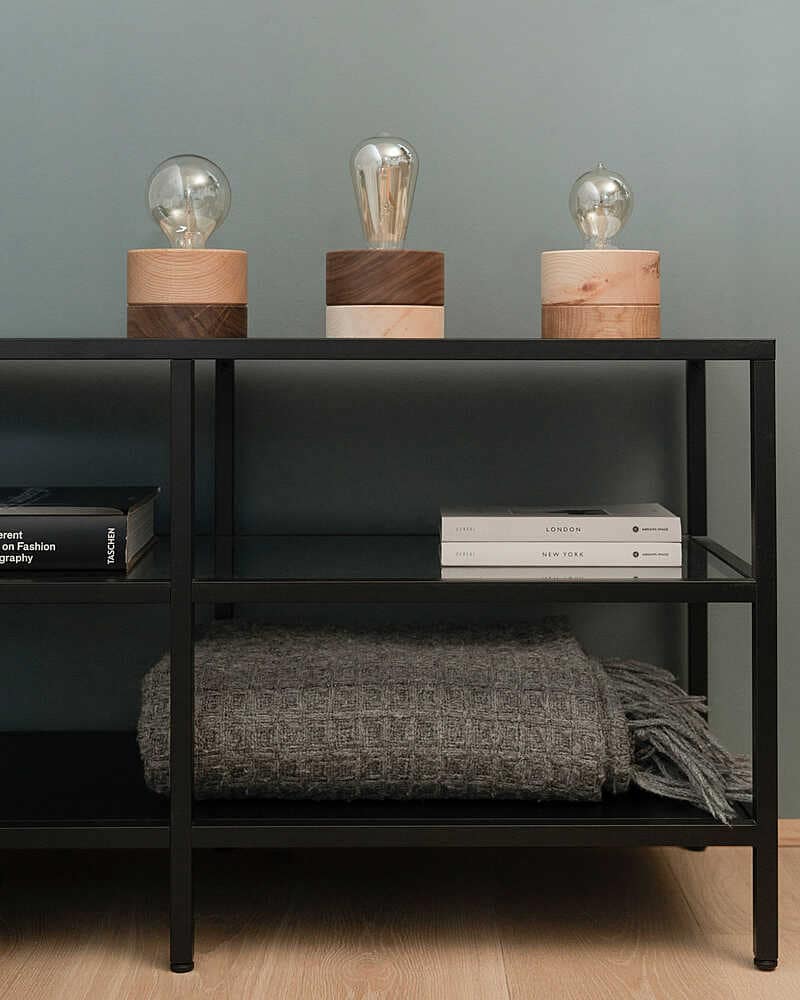 Tischleuchten aus Holz Zirbe Eiche Walnuss 0239 von ALMUT von Wildheim