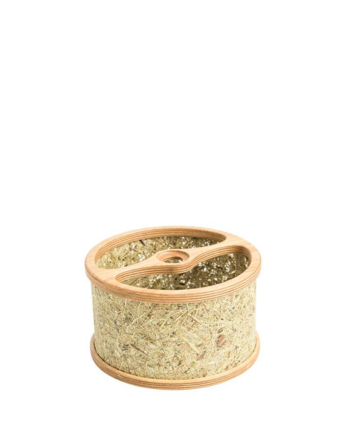 kleiner Lampenschirm aus Eiche und purem Heu 2610