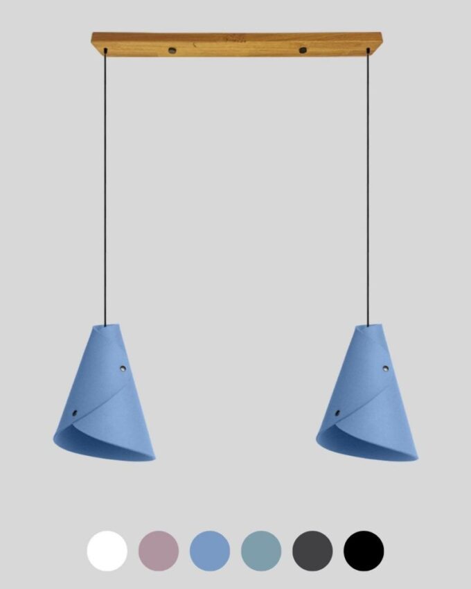 2er Pendelleuchte Merino Wollfilz geschwungen ALMUT 0314