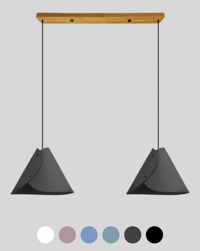 2er Pendelleuchte Merino Wollfilz konisch ALMUT 0314