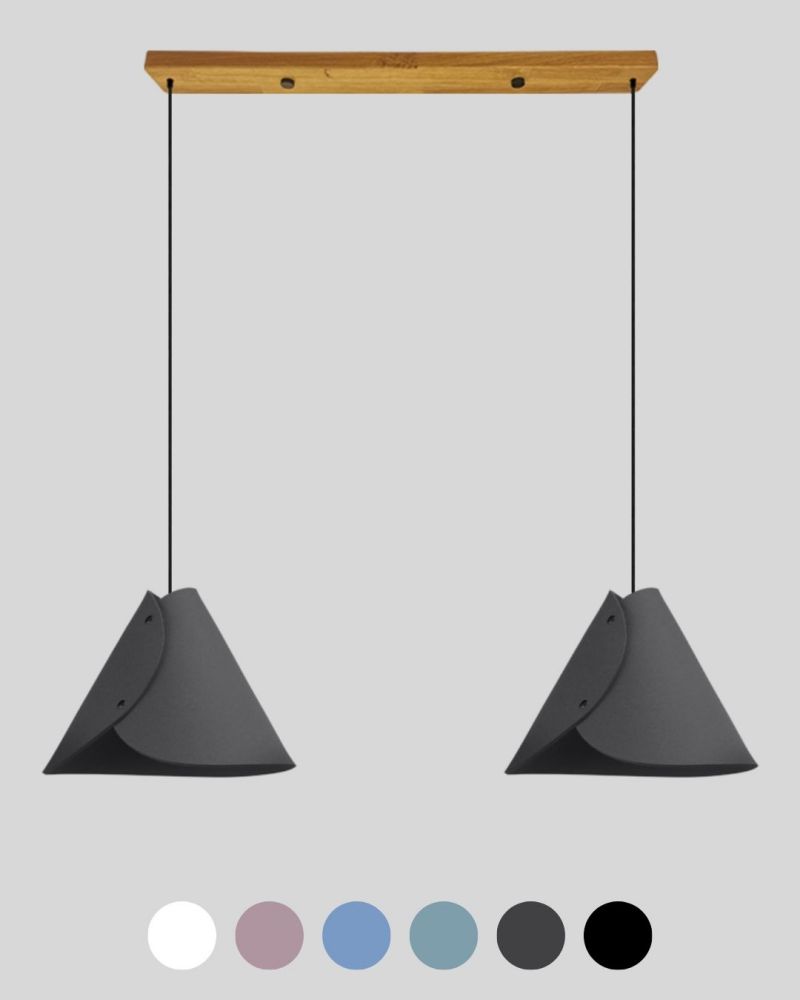 2er Pendelleuchte Merino Wollfilz konisch ALMUT 0314