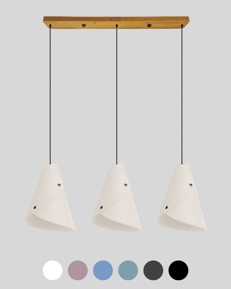 3er Pendelleuchte Merino Wollfilz geschwungen ALMUT 0314