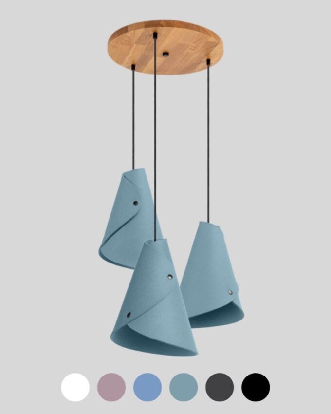 3er Pendelleuchte Wollfilz geschwungen ALMUT 0314