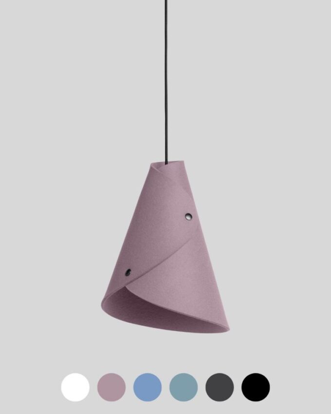 Pendelleuchte Merino Wollfilz geschwungen ALMUT 0314