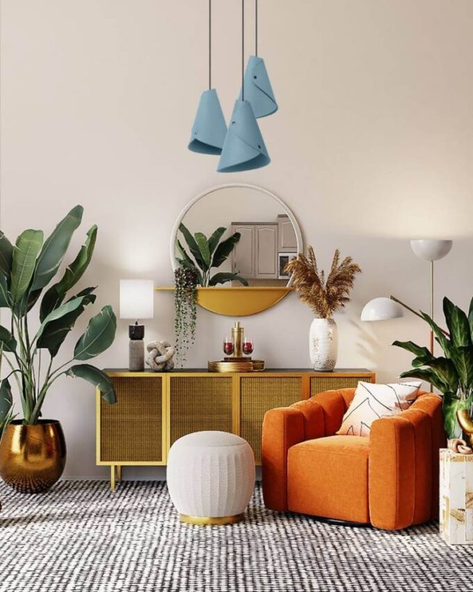 Pendellampe Wollfilz Aqua Merino ALMUT 0314