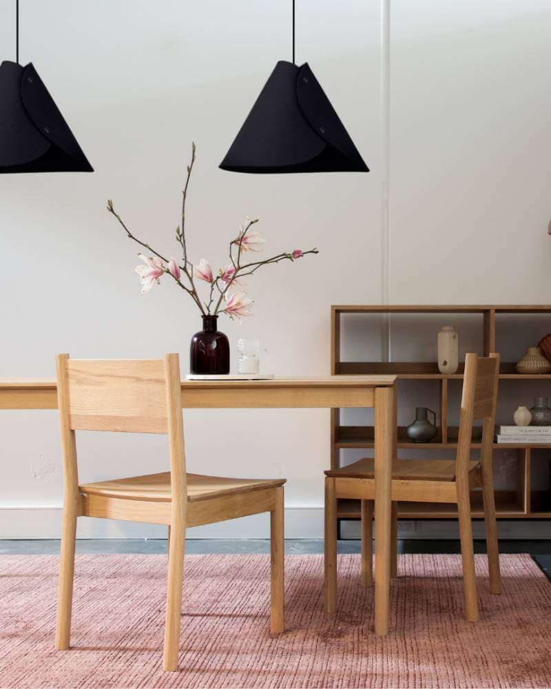 Pendelleuchtenn konisch Filz Merino Schwarz 0314 ALMUT