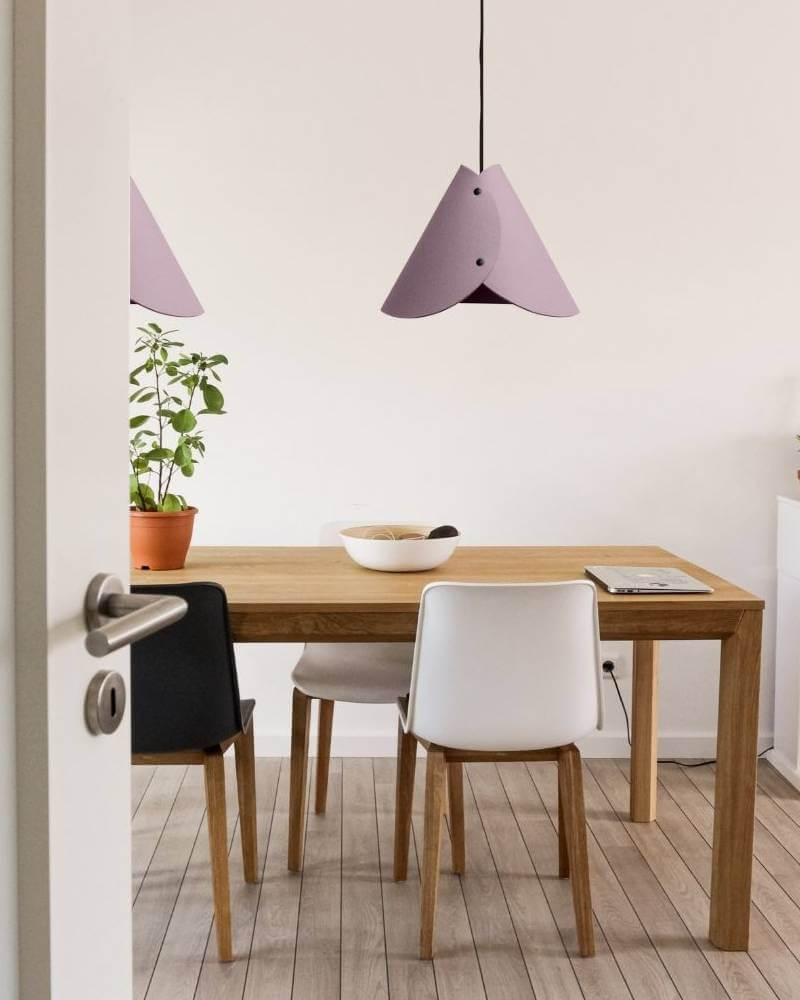 2er Pendelleuchten konisch aus Wollfilz Merino mit Balkenbaldachin 0314 ALMUT – Bild 2