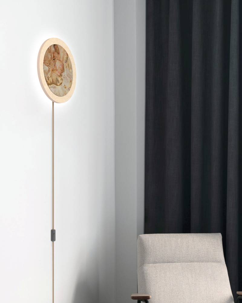 LED Wandleuchte Stein FL Kabel Licht1 ALMUT 6134