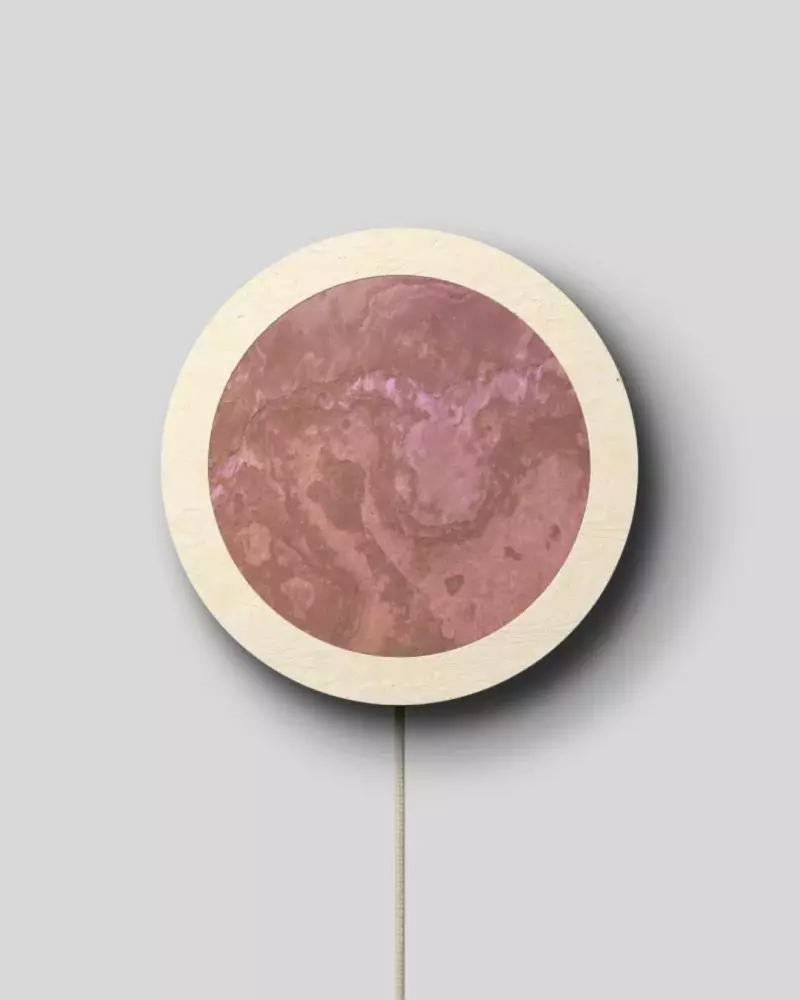 LED Wandleuchte aus Stein mit Kabel und Knipser – Bild 2