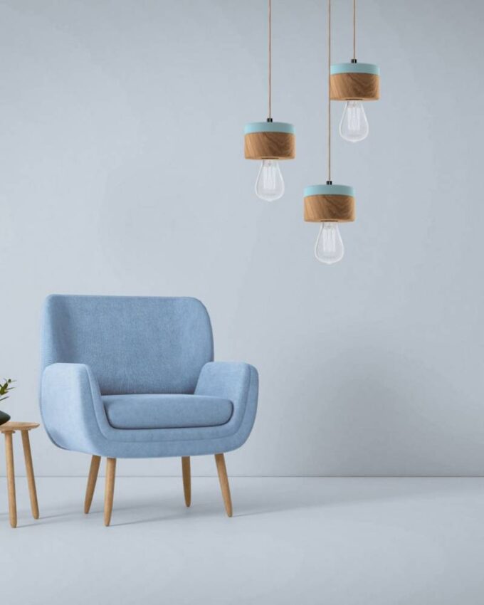 3er Pendelleuchte Eiche Rundbaldachin 0239 ALMUT