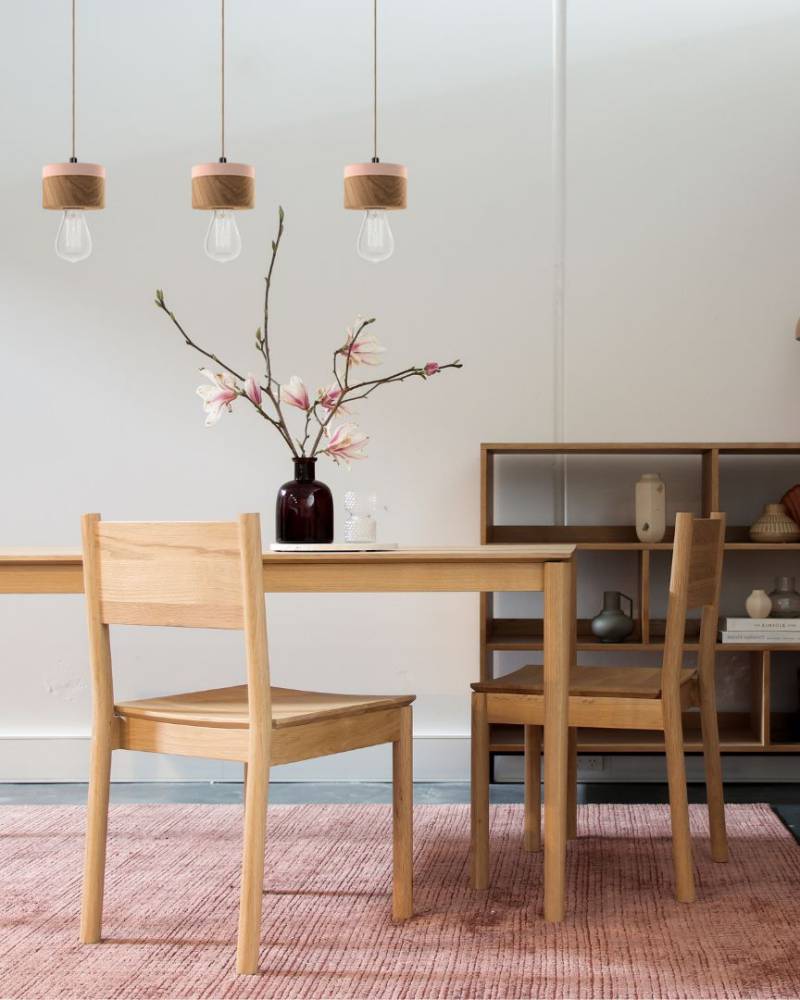 ALMUT von Wildheim 3er Pendelleucht Rosa 0239 Eiche