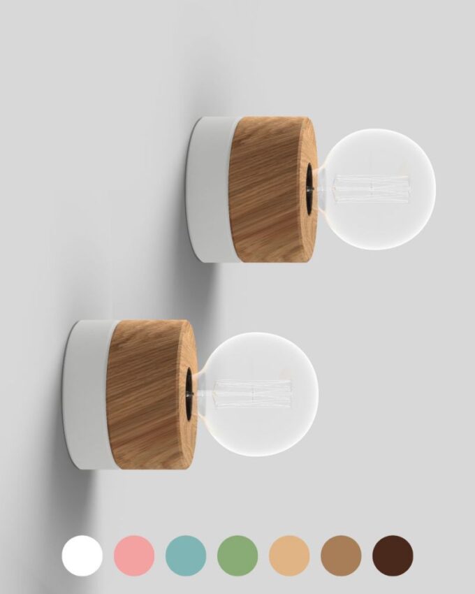 Wandleuchte aus Eiche 2er Set ALMUT 0239