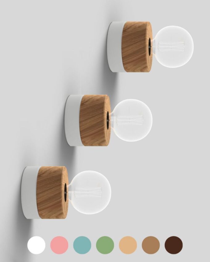 Wandleuchte aus Eiche 3er Set ALMUT 0239