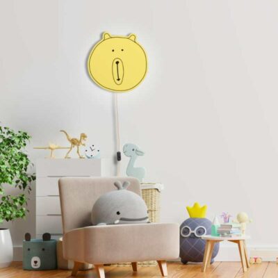 ALMUT_1505_Kinderzimmer_Nachtlicht_Baer_Gelb Kinderzimmer Lampe mit Kabel ALMUT_1505_Kinderzimmer_Nachtlicht_Baer_Gelb
