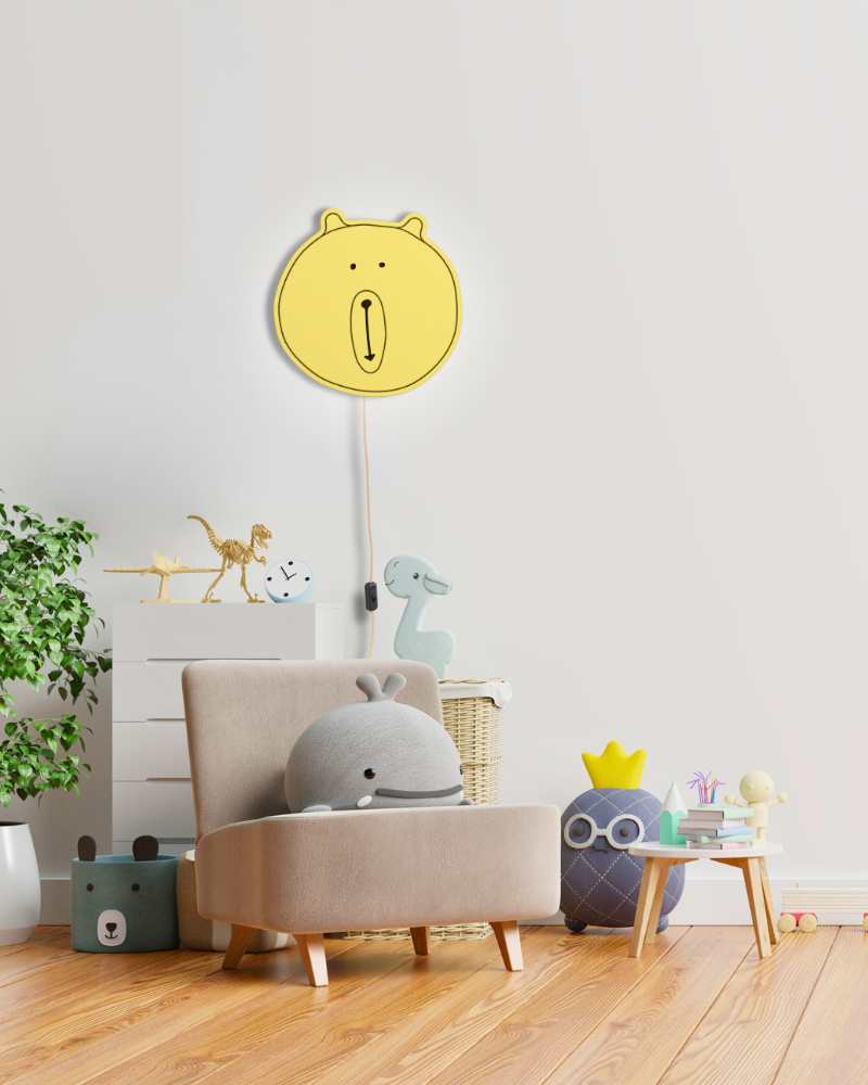 Kinderzimmer Lampe mit Kabel ALMUT_1505_Kinderzimmer_Nachtlicht_Baer_Gelb