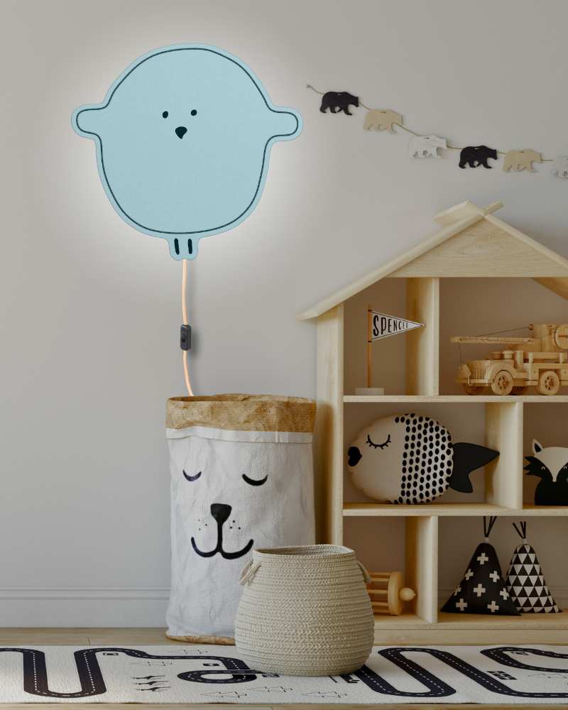 Lampe Kinderzimmer Kabel ALMUT_1505_Kinderzimmer_Nachtlicht_Kueken-Blau