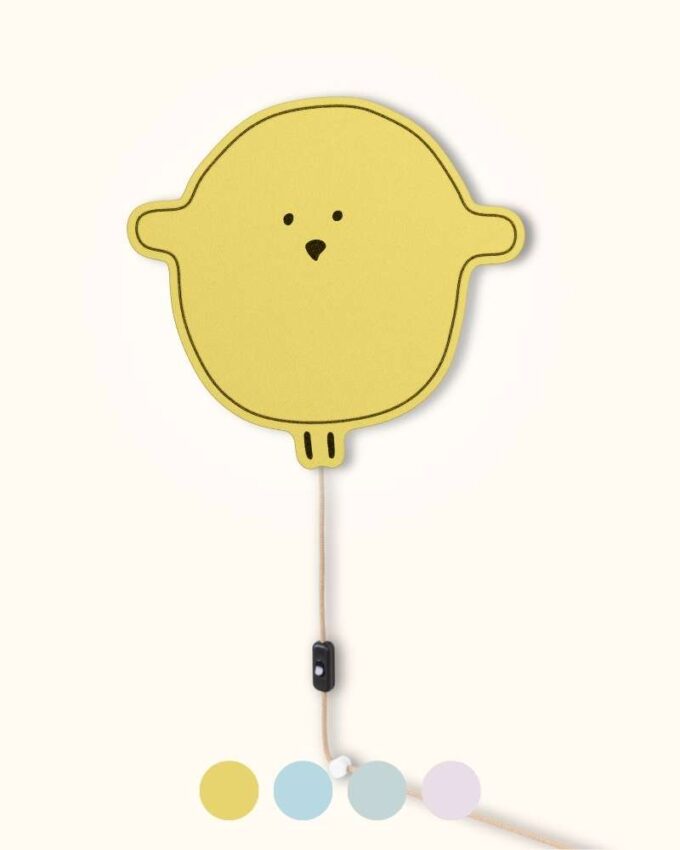 Lampe Kinderzimmer Kabel ALMUT_1505_Kinderzimmerlampe_mit_Kabel_Kueken_Farbvarianten