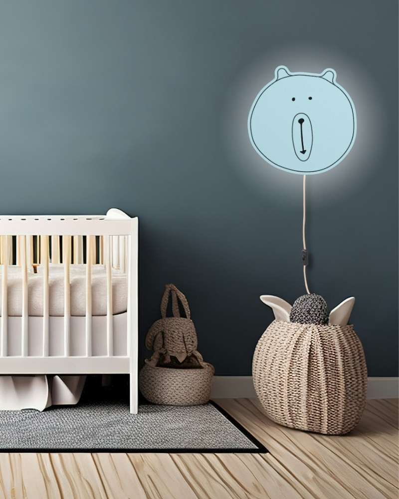 Kinderzimmer Lampe mit Kabel ALMUT_1505_Kinderzimmerlampe_mit_Stecker_Baer_Blau