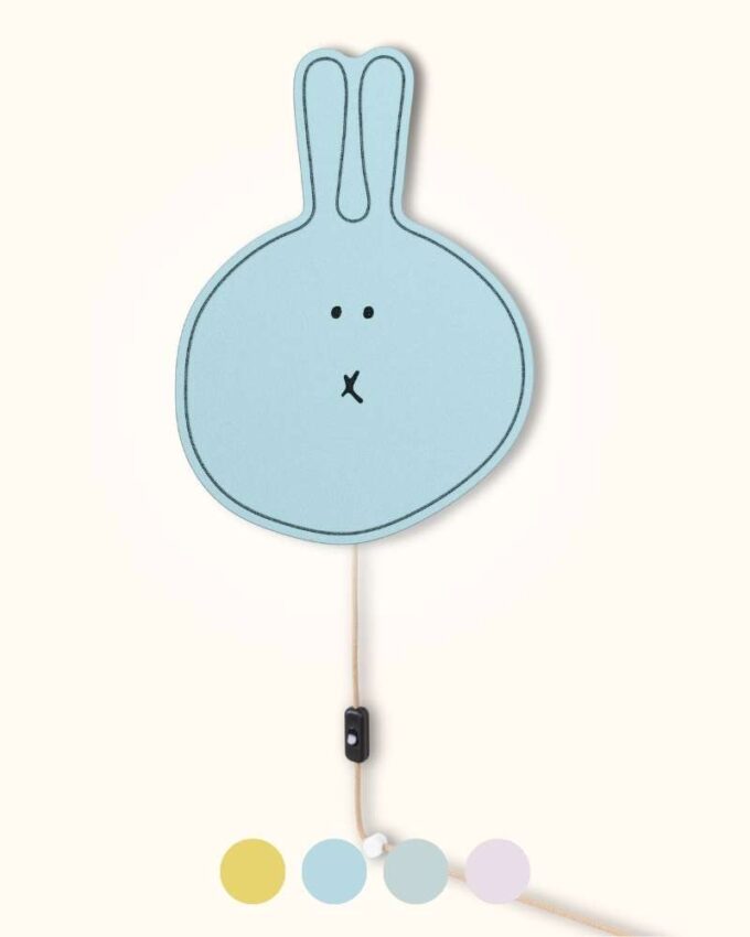 Nachtlicht ALMUT_1505_Kinderzimmerleuchte_mit_Kabel_Hase_Farbvarianten