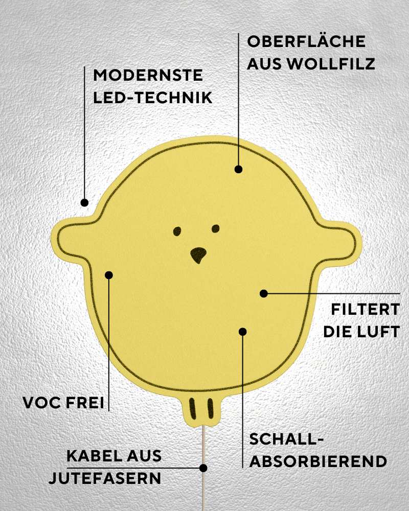 Lampe Kinderzimmer Kabel ALMUT_1505_Kinderzimmerleuchte_mit_Kabel_Kueken_Features